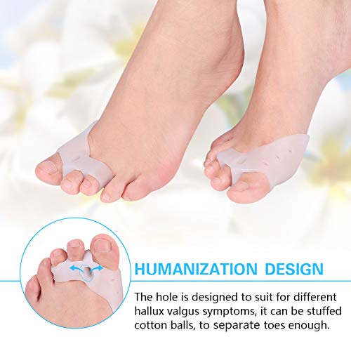 DOACT Gel Separadores Alisadores con Espaciadores Gordo, Aalivio Dolor Deods Del Pie Protectores para Hallux Valgus, Juanetes y Dedo Martillo para Hombres y Mujeres