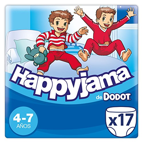 Dodot Happyjama - Pañales para Niño, 4-7 años, 17 pañales, Negro (DHJT717)