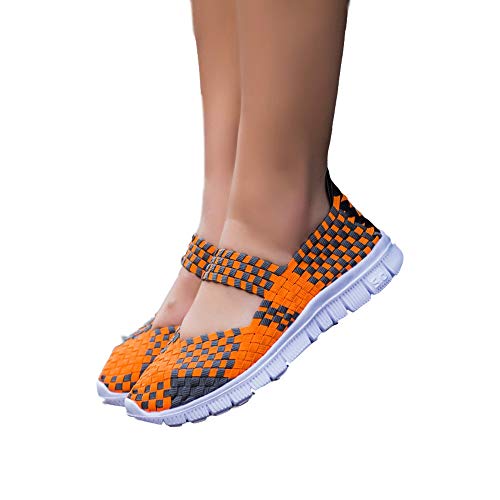 DoGeek Zapatillas Ligeras Tejidas Malla Elastic Sandalias para Mujer Resistentes al Agua Transpirables Zapatos de Verano