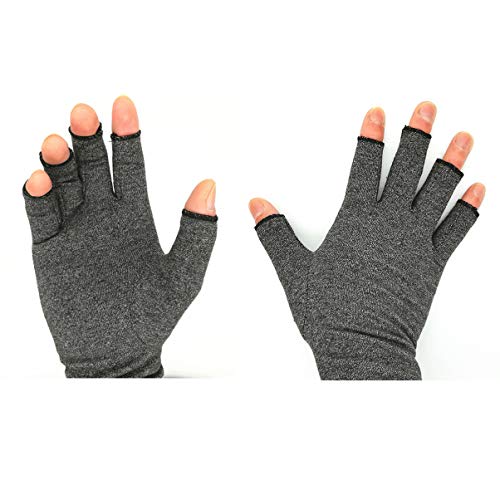 DOITOOL 1 par de guantes de compresión sin dedos para artritis, transpirables, ligeros, guantes de compresión para la artritis, aliviar el dolor para hombres y mujeres (M)