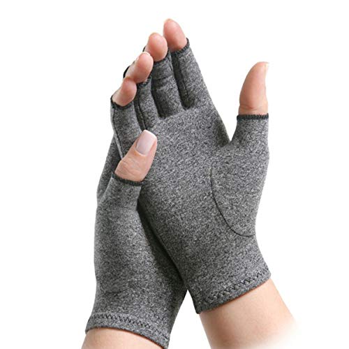 DOITOOL 1 par de guantes de compresión sin dedos para artritis, transpirables, ligeros, guantes de compresión para la artritis, aliviar el dolor para hombres y mujeres (M)