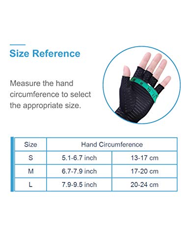 Donfri 2 pares de guantes artritis sin dedos para artritis artrosis y alivio del dolor de artritis reumatoide, tendinitis del túnel carpiano, para juegos de tecnológicos y mujeres (S)