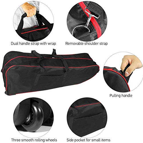 dongbin 8 Pulgadas De Ajuste De La Correa Portátil De Bolsillo Plegable Resistente Al Agua Scooter De 3 Ruedas De Hombro Desmontable Desplazamiento Suave - para Los Viajes De Metro, Negro,Negro