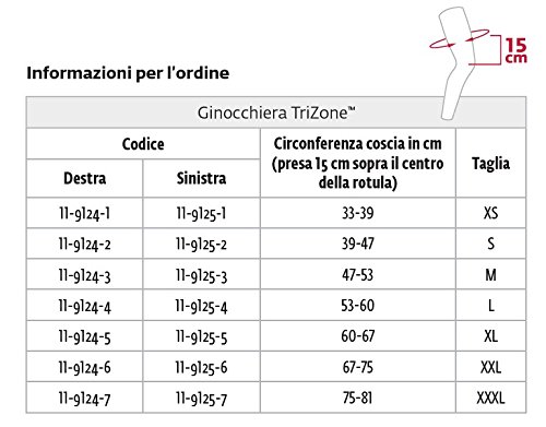 Donjoy Trizone DX Rodillera talla M, combinación extraordinaria y brillante de una rodillera con venda adhesiva de tracción articulada incorporada