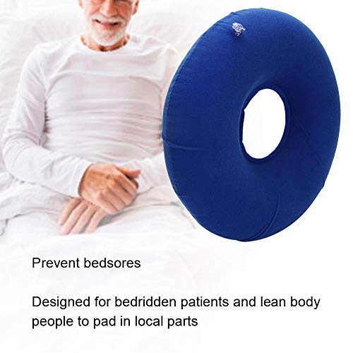 Donut Pillow Cojín de Asiento Inflable para Capacidad de Carga 60 kg/132.3lb, cojín Transpirable de Forma Redonda para Pacientes postrados en Cama y Personas Mayores