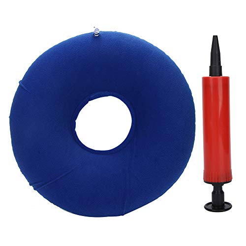 Donut Pillow Cojín de Asiento Inflable para Capacidad de Carga 60 kg/132.3lb, cojín Transpirable de Forma Redonda para Pacientes postrados en Cama y Personas Mayores