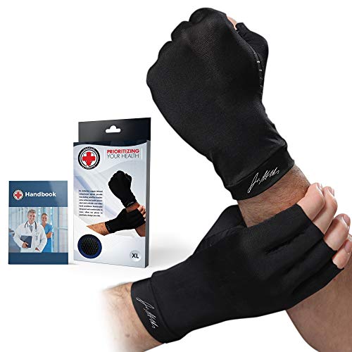 Dr. Arthritis - Guantes de compresión - Reforzados con cobre - Producto desarrollado por médicos - XL.