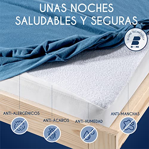 Dreamzie Funda Colchon 135 x 190/200 cm Impermeable Protector Colchon Oeko-Tex® Hipoalergénico, Anti-Bacteriano, Anti-Acaros - Made in EU