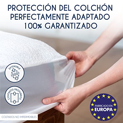 Dreamzie Funda Colchon 135 x 190/200 cm Impermeable Protector Colchon Oeko-Tex® Hipoalergénico, Anti-Bacteriano, Anti-Acaros - Made in EU