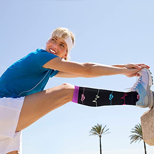 DRESHOW Calcetines de Compresión para Hombres y Mujeres 3/7 Pares 15-20 mmHg es el Mejor para Running, Correr, Senderismo, Volar, Viajar, Varicosas, Médico, Deportivo, Embarazo