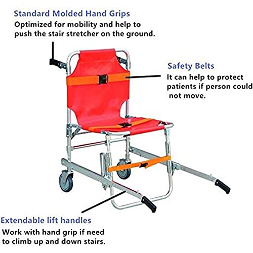 Dr.FITNESS Portátil de Emergencia Rescate Plegable Camilla de Aluminio Silla de la Escalera de Evacuación Silla de Camilla del Bombero Ambulancia