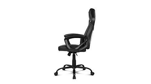 Drift DR50B- Silla Gaming Profesional, polipiel, reposabrazos acolchados, piston clase 4, asiento basculante, altura regulable, cojín lumbar, color Negro