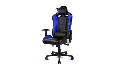 Drift DR85BL - Silla Gaming Profesional, polipiel, reposabrazos 2D, piston clase 4, asiento basculable, altura regulable, respaldo reclinable, cojines lumbar y cervical, color negro/azul