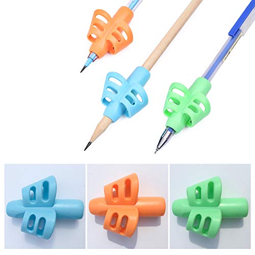 Dsaren 6 Piezas Agarres para Lápices Silicona Adaptador de Lapiz Pencil Grip Corregir Postura Soporte Lapiz para Niños Adultos Diestros y Zurdos