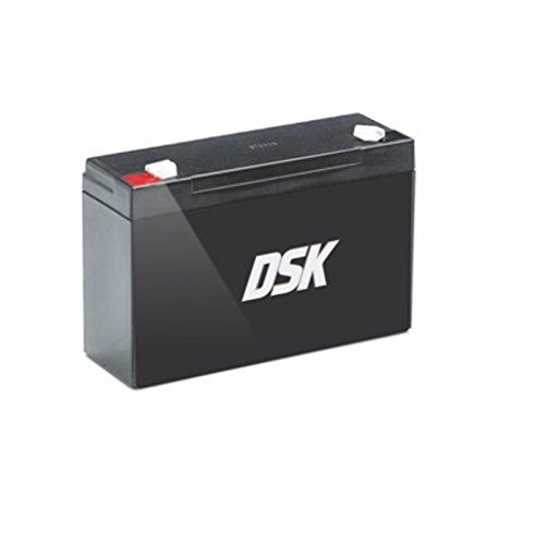 DSK 10321 - Batería de Plomo AGM Recargable y Sellada de 6V y 12Ah. Batería Ideal para Coches y Motos Eléctricos para Niños, Sistemas SAI/UPS, Sistemas de Seguridad y Alarmas