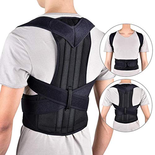 Ducomi Active Corrector de Postura de Espalda Transpirable y Ajustable, Soporte, Banda Lumbar Postural para Hombre y Mujer - Busto de Apoyo Hombros Rectos Cinturón Abdominal (Negro, M)