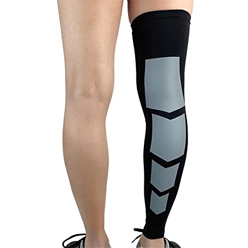 Ducomi Knix - Manguitos de Compresión Para Pantorrilla, Soporte de Rodilla de Pierna Larga, Medias Para Correr, Ciclismo, Fútbol, Rugby, Baloncesto, Fitness, Gimnasio, Juego de 2 (Blanco Negro, XL)