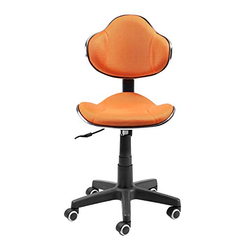 duehome Silla de Escritorio, Silla de Estudio, Silla Juvenil, Acabado en Tejido Transpirable, Color Naranja, Modelo Bambola, Medidas: 56 cm (Ancho) x 54 cm (Fondo) x 84-95,5 cm (Alto)