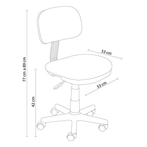 duehome Silla de Escritorio, Silla Infantil, Silla Estudio, Modelo Lion, Color Verde, Medidas: 53 cm (Ancho) x 53 cm (Fondo) x 77-89 cm (Alto)