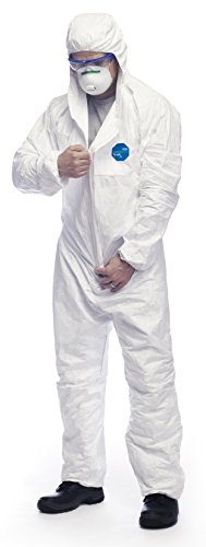 DuPont Tyvek 500 Xpert | Ropa de protección química con capucha,Categoría III, Tipo 5-B y 6-B | Resistente pero Ligero | Blanco|Talla XXL