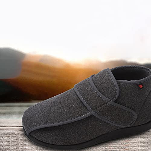 DXDUI Mujeres Zapatos Diabéticos Espesar Cashmere Ampliaron Comfort Velcro Ajustable para Huesos Pie Grande con Valgo Deformidad Caminata Interior Senderismo Viajes,39