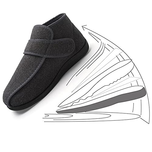 DXDUI Mujeres Zapatos Diabéticos Espesar Cashmere Ampliaron Comfort Velcro Ajustable para Huesos Pie Grande con Valgo Deformidad Caminata Interior Senderismo Viajes,39