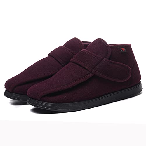 DXDUI Mujeres Zapatos Diabéticos Espesar Cashmere Ampliaron Comfort Velcro Ajustable para Huesos Pie Grande con Valgo Deformidad Caminata Interior Senderismo Viajes,39