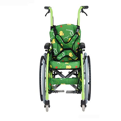 DYR Silla de Ruedas Plegable para niños, Silla de Transporte, Silla de Ruedas Ligera, sillas de Ruedas autopropulsadas, Silla de Viaje, Silla de Ruedas con Carrito