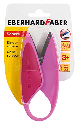 Eberhard Faber 579928 - Tijera infantil para zurdos y diestros, ideal para recortar y hacer manualidades con niños pequeños, rosa