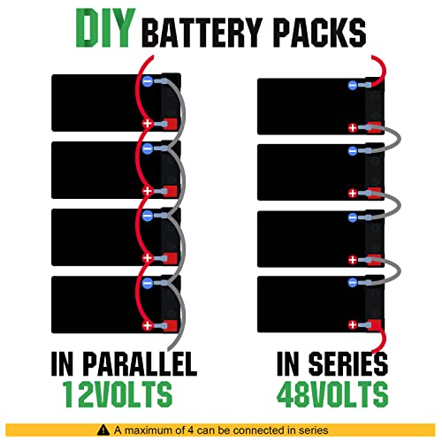 ECO-WORTHY 12V 10Ah Batería recargable de fosfato de litio y hierro LiFePO4 con más de 3000 veces de ciclo profundo y protección BMS para kit de panel solar, scooter, RV, marino, hogar, scooter