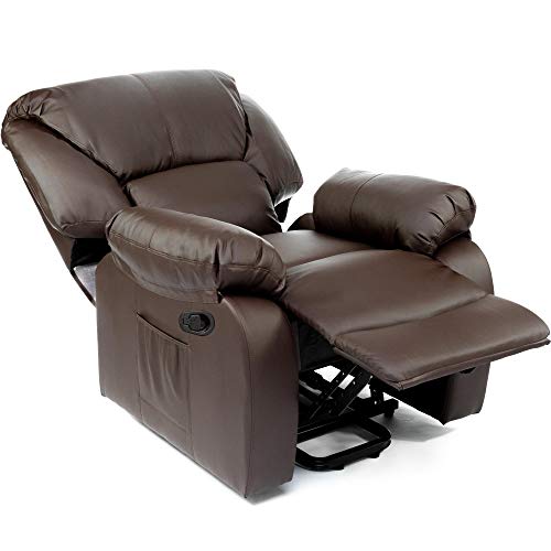 ECODE Sillón de Masaje Relax Monaco, 10 Vibromotores Ondulantes, Reclinación 160º, Función Calor, Programas Auto, Vibro Ondulación, A++, ECO-8590 (Marrón)