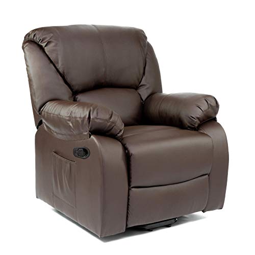 ECODE Sillón de Masaje Relax Monaco, 10 Vibromotores Ondulantes, Reclinación 160º, Función Calor, Programas Auto, Vibro Ondulación, A++, ECO-8590 (Marrón)