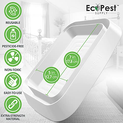 ECOPEST Interceptores de Chinches – Paquete de 8 | Bed Bug Blocker (XL) Trampas Interceptoras (Blanco)