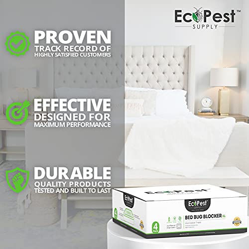 ECOPEST Interceptores de Chinches – Paquete de 8 | Bed Bug Blocker (XL) Trampas Interceptoras (Blanco)