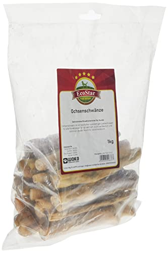 EcoStar Snack para perros, Rabo de toro 1 kg, 1 paquete (1 x 1 kg)