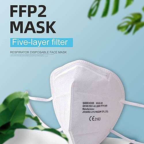 EDIESI Mascarilla FFP2 Homologada 5 capas Protección Respiratoria pack 10 unidades Blanco CE 2163 EN 149:2001+A1:2009