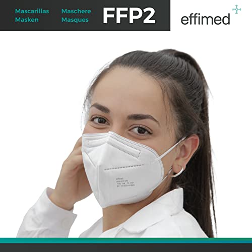 Effimed - Mascarillas FFP2 50 unidades NR - Mascarillas FFP2 homologadas autofiltrantes - >94% filtración - Made in España - Gomas elásticas