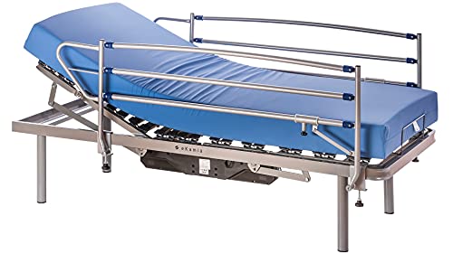 ekamia - Cama Articulada Eléctrica Eris + Colchón Sanitario HR + Barandillas y Patas de 35cm - 105cm x 190cm, Mando con Cable