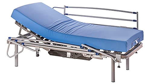 ekamia - Cama Articulada Eléctrica Eris + Colchón Sanitario HR + Barandillas y Patas de 35cm - 105cm x 190cm, Mando con Cable