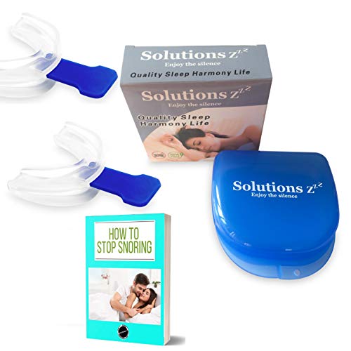 El mejor Férula anti ronquidos Solutions ZZZ [2 PCS] GRATIS: Se envía el ebook a petición del interesado + caja para - Férula dental confortable - Una alternativa para la dilatadores nasales