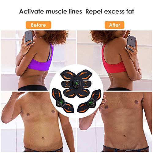 Electroestimulador Muscular, Abdominales Cinturón, Estimulador Muscular Abdominales, Masajeador Eléctrico Cinturón con USB, EMS Ejercitador del Abdomen/Brazo/Piernas/Cintura (Hombre/Mujer)