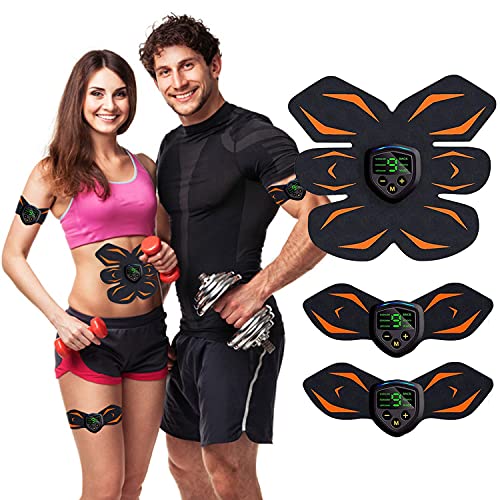 Electroestimulador Muscular Abdominales, Estimulación USB Recargable ABS Trainer para Abdomen/Brazo/Piernas/Cintur