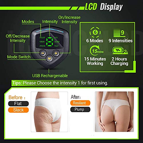 Electroestimulador Muscular Gluteos,EMS Electroestimulador Gluteos,Estimulador Muscular Ejercitar Gluteos USB Recargable(Hombre y Mujer)