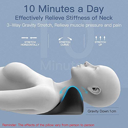 Elegear Almohadas para Cuello Masaje, Almohada Cervical Ergonómica Almohada de Relajación para Cuello y Hombro Masajeador para Cabeza Cuello para Tensión Muscular, Alivia el Dolor