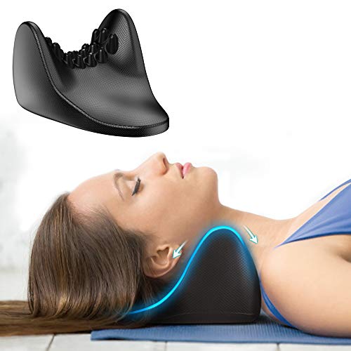 Elegear Almohadas para Cuello Masaje, Almohada Cervical Ergonómica Almohada de Relajación para Cuello y Hombro Masajeador para Cabeza Cuello para Tensión Muscular, Alivia el Dolor