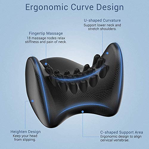 Elegear Almohadas para Cuello Masaje, Almohada Cervical Ergonómica Almohada de Relajación para Cuello y Hombro Masajeador para Cabeza Cuello para Tensión Muscular, Alivia el Dolor