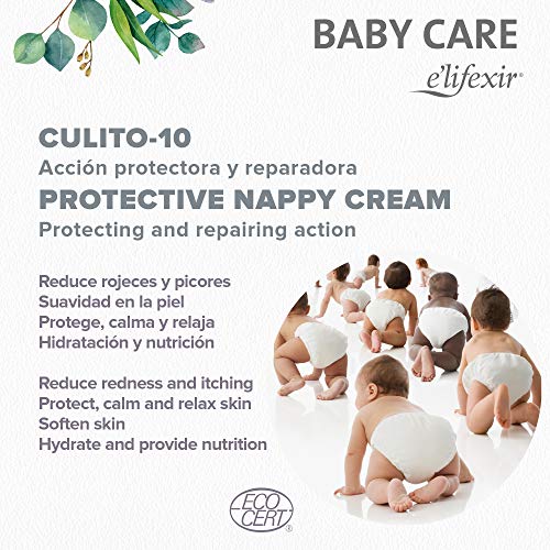 Elifexir Baby Care Culito 10 - Crema Protectora de Pañal | Reduce Rojeces, Picores y Aísla de la Humedad | Hidrata y Calma | Refuerza la Función Barrera | 99% Ingr. Naturales | Hipoalergénica -75ml