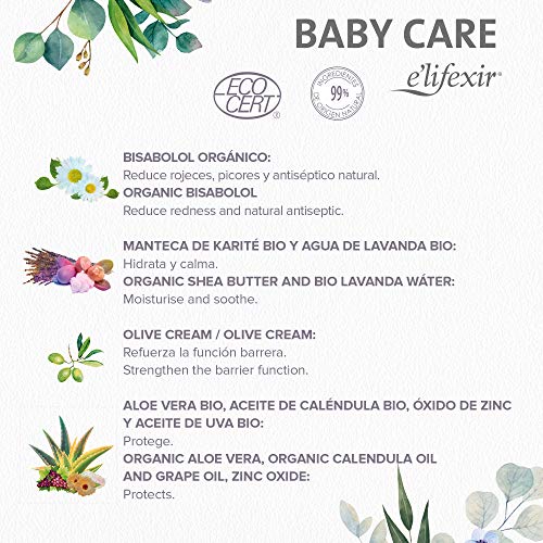 Elifexir Baby Care Culito 10 - Crema Protectora de Pañal | Reduce Rojeces, Picores y Aísla de la Humedad | Hidrata y Calma | Refuerza la Función Barrera | 99% Ingr. Naturales | Hipoalergénica -75ml