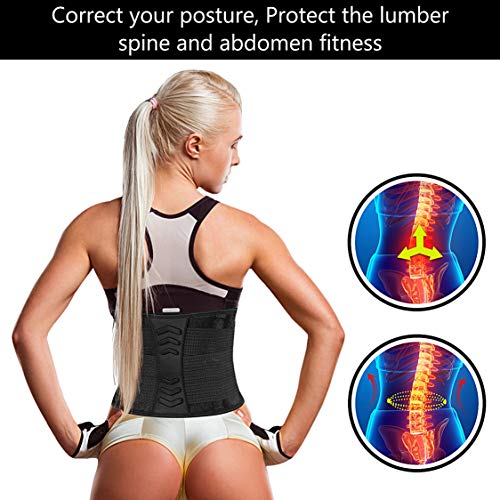 Emooqi Faja Reductora Mujer y Hombre, Cintura Entrenador Adelgazante Deporte de Neopreno, Faja Ajustable Cinturón Lumbar Abdomen Barriga Cintura para Sudar Ejercicio Fitness Sauna