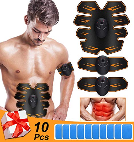 EMS Electroestimulador Muscular Abdominales, EMS Estimulador, Abdomen/Brazo/Piernas Entrenador Muscular ，Body Fitness para Mujeres y Hombre